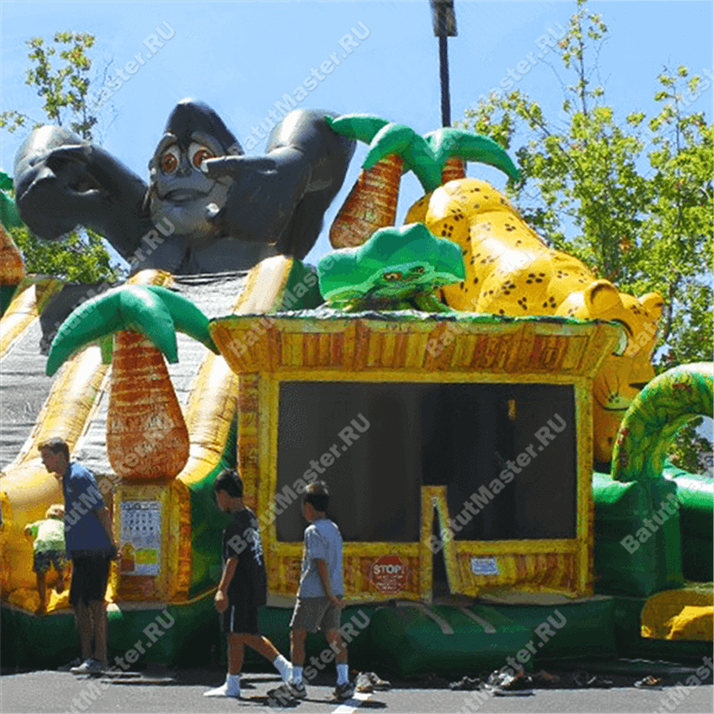 Коммерческий надувной батут "Тигры-обезьянки"