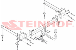 Фаркоп Steinhof A-057 для Audi A8 в т.ч. Quattro, в т.ч. S8 11/2002-02/2010(паспорт и сертификат в комплекте)(без электрики)