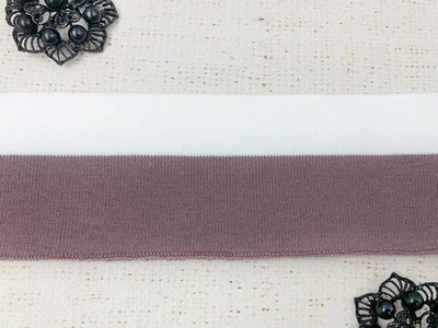 Подвязы трикотажные, ш. 6,5 см, L 118 см, белый с чайной розой