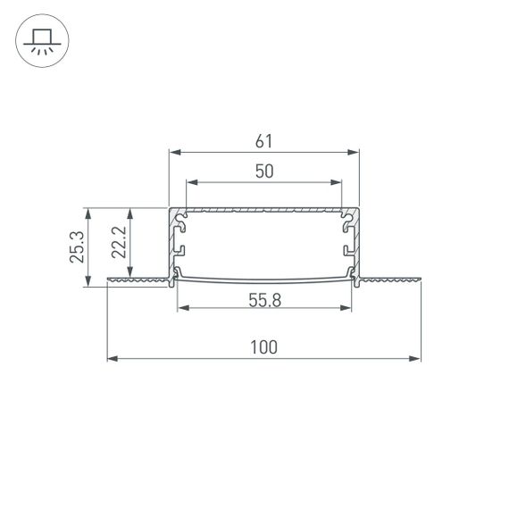 Профиль встраиваемый Arlight Linia60-Fantom-3000 Anod 046410