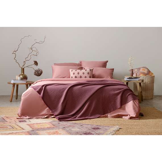 Простыня из сатина темно-розового цвета Essential, 180х270 см