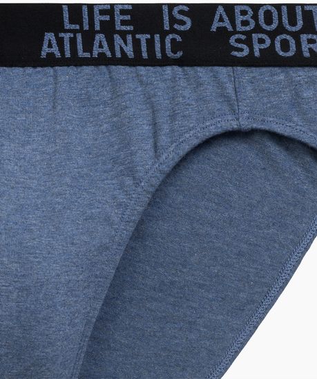 Мужские трусы (3шт) слипы спорт Atlantic 3MP-209, хлопок, зеленый меланж + винный меланж + голубой меланж