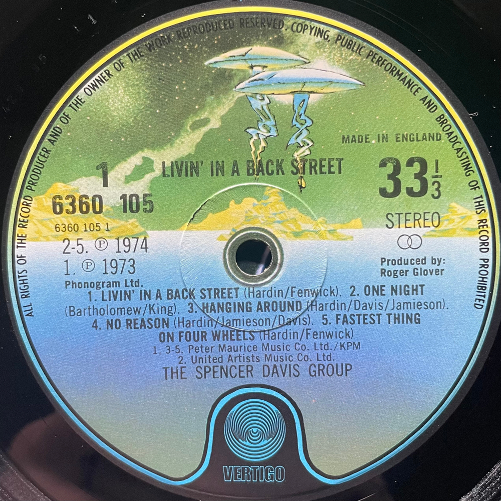 The Spencer Davis Group ‎– Living In A Back Street (Англия 1974г.)