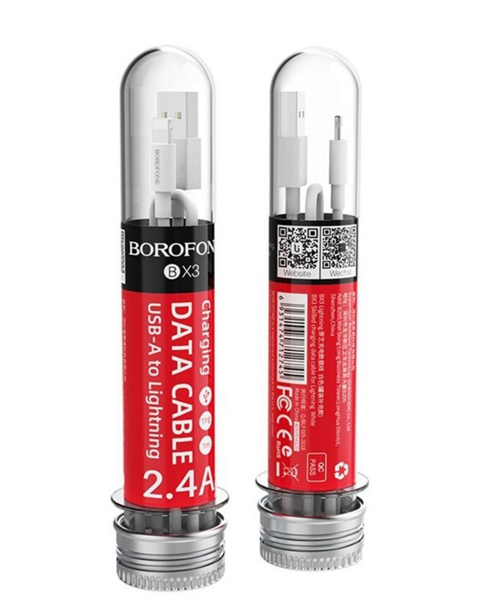 Кабель USB - Lightning BOROFONE BX3 (белый) 1м