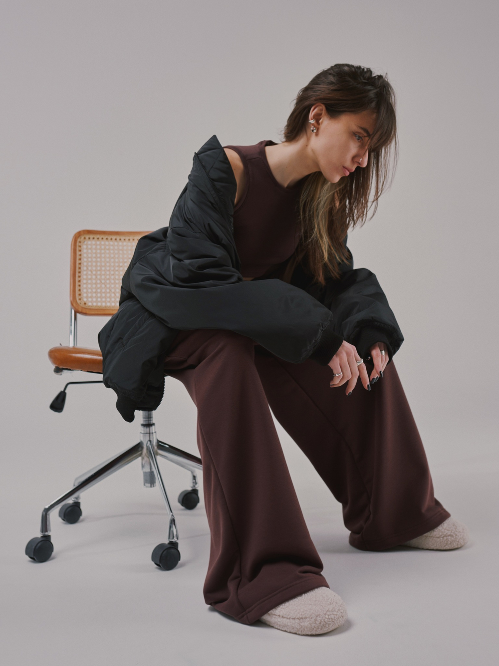 Baggy Trousers LOGO French Roast