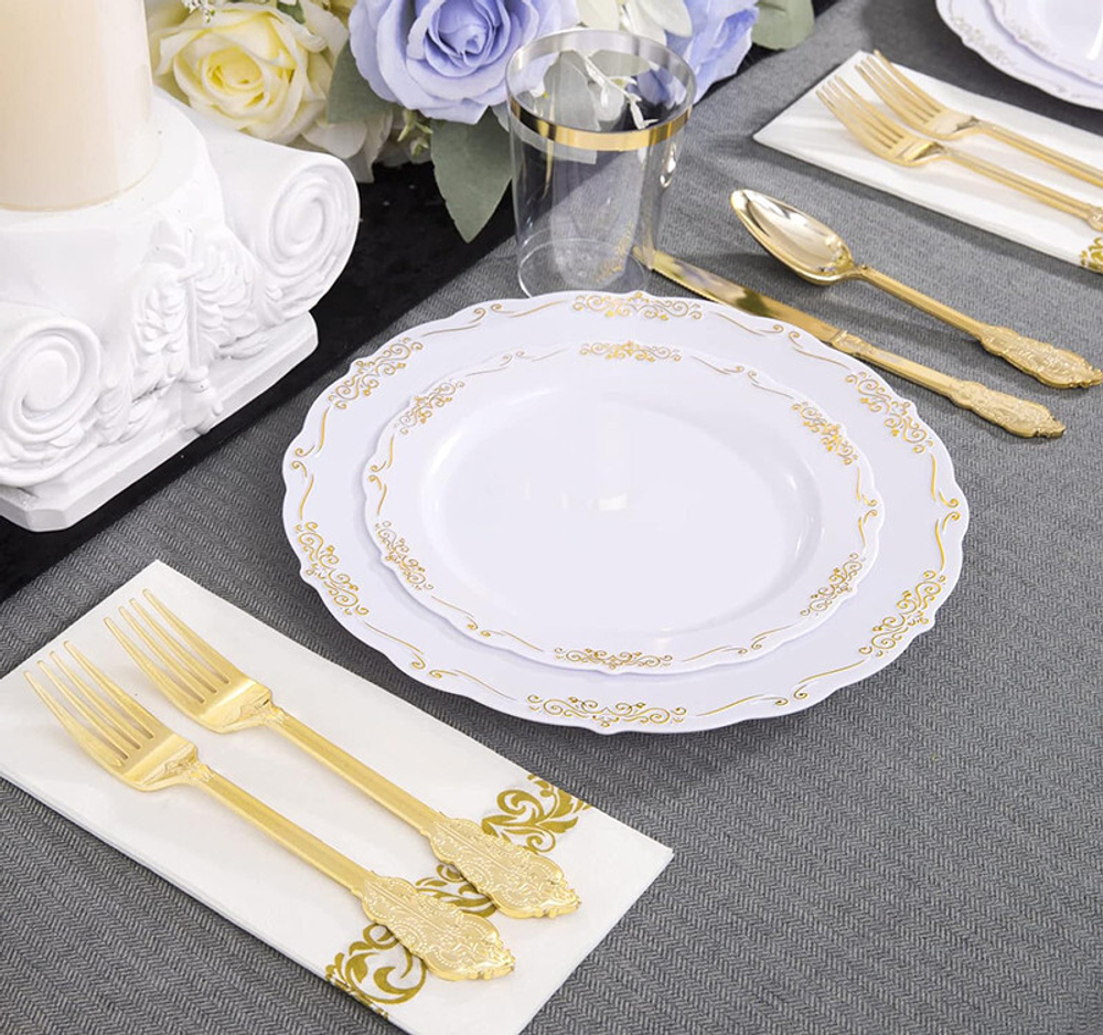 Тарелка Complement пластиковая белая Golden Elegance d=230мм 6шт/упак