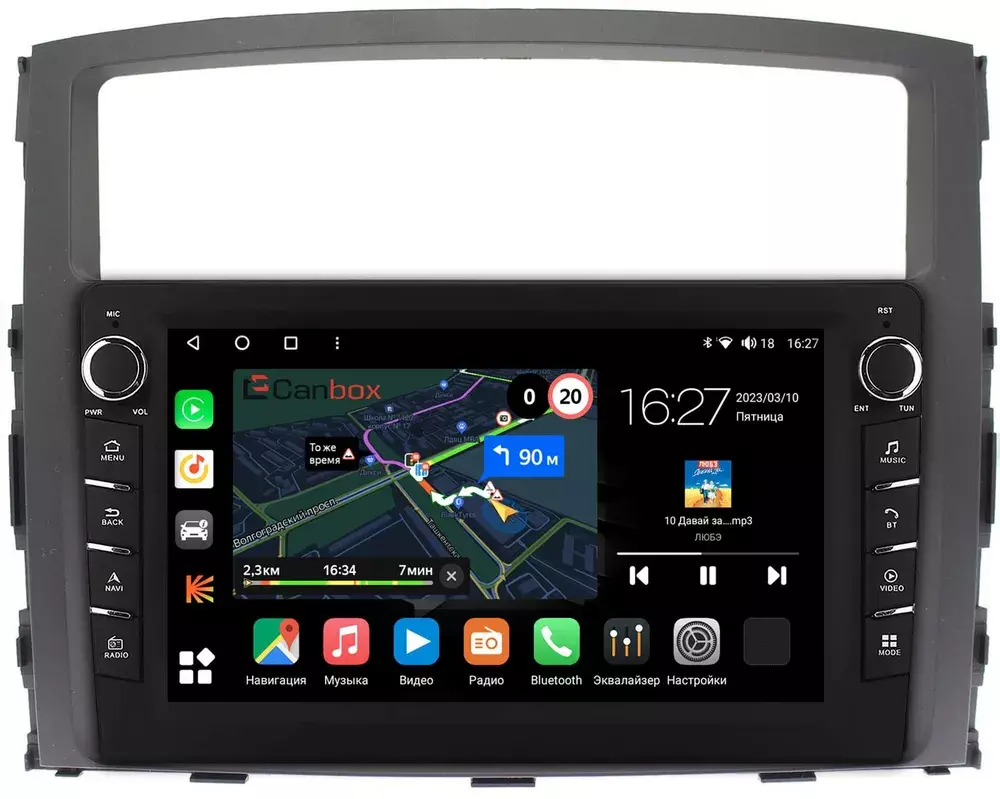 Магнитола Mitsubishi Pajero 4 2006-2022 - Canbox 9069/9070 Android 10, ТОП процессор, CarPlay, 4G SIM-слот