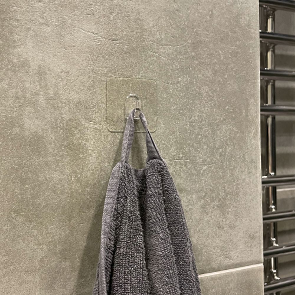 Крючки СИЛА SH5-S4TR-24 на силиконовом креплении 5х5 см прозрачные 4 шт. нагрузка до 1 кг