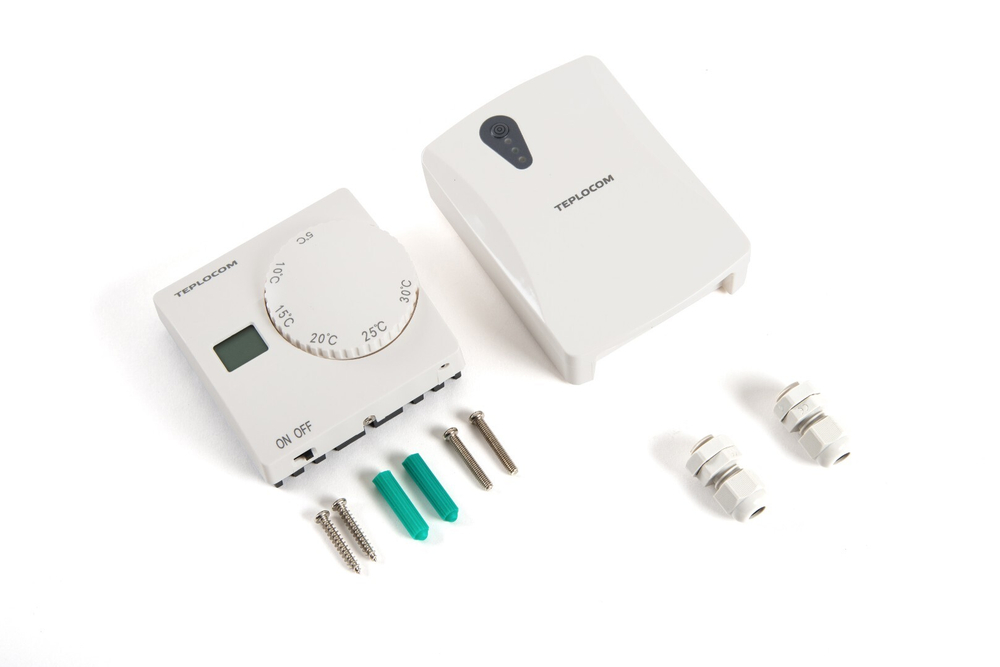 Термостат комнатный, беспроводной, TEPLOCOM TS-2AA/3A RF2, Бастион 929