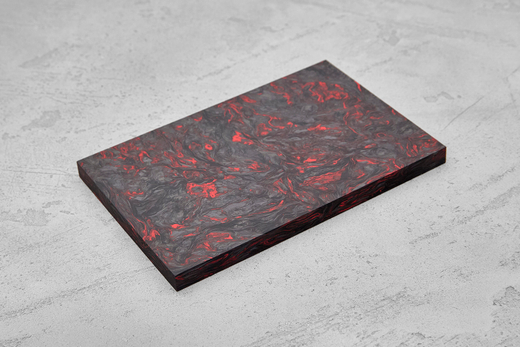 Карбон хаотичный, плашка 130x85x8мм, красный