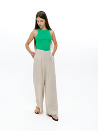 Wide straight linen trousers