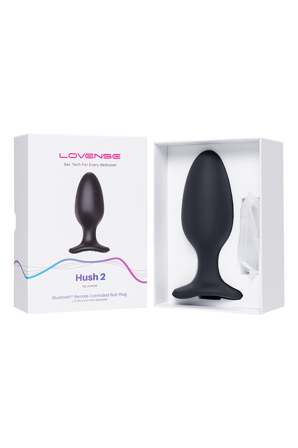 Анальная втулка LOVENSE Hush 2 (L), силикон, черная, 15 см, Ø 5,7 см