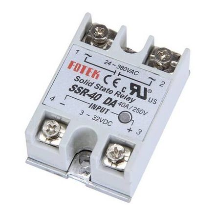 Однофазное твердотельное реле SSR-40 DA вход (управление) 3-32 VDC / выход (нагрузка) 24-380 VAC