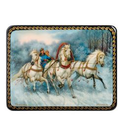 ШК-19/15-A Шкатулка в технике декупаж «Тройка» (10х8х3,5)