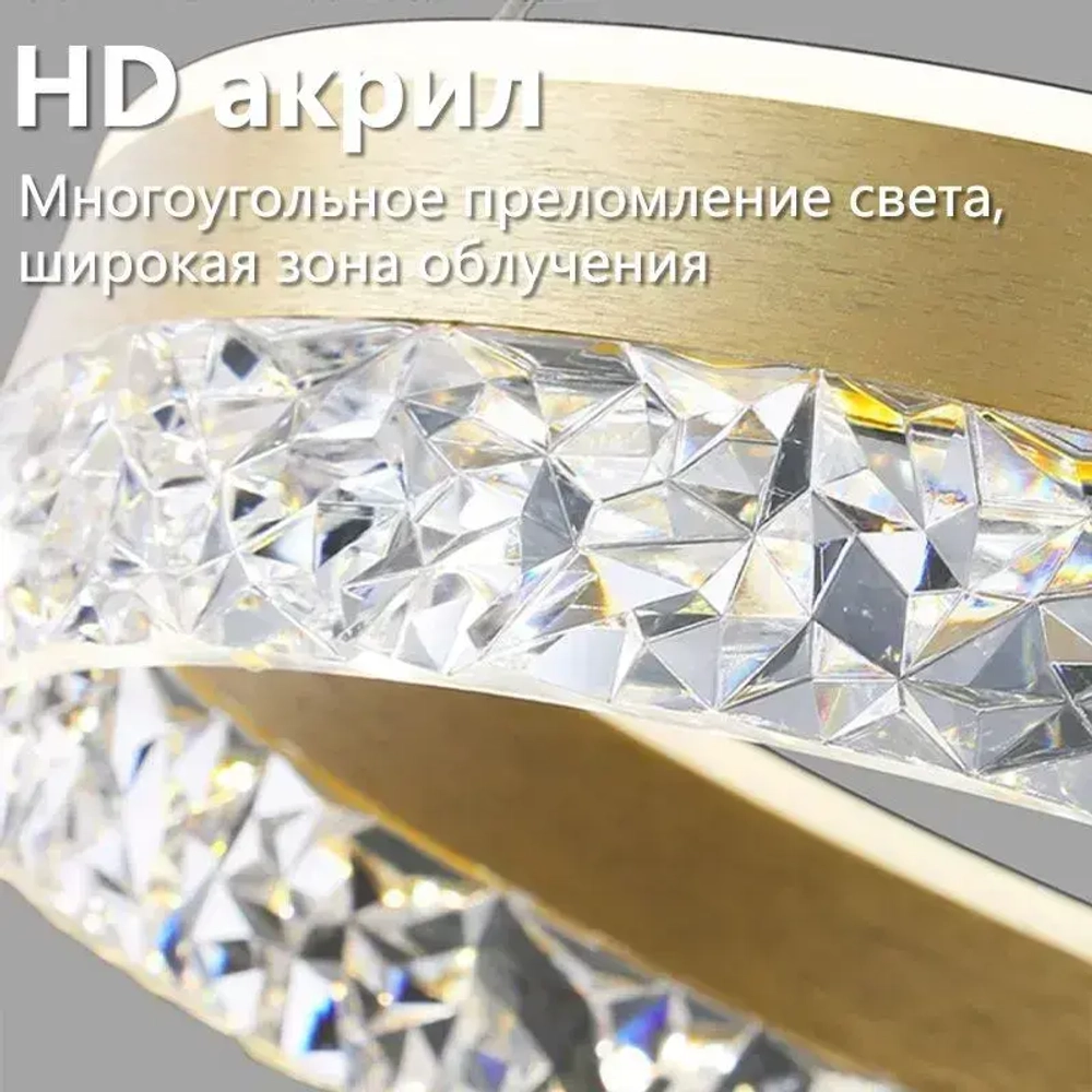 72 Вт золотая круглая из кованого железа светодиодная люстра подвесная потолочная с дистанционным управлением для спальни кухни гостиной