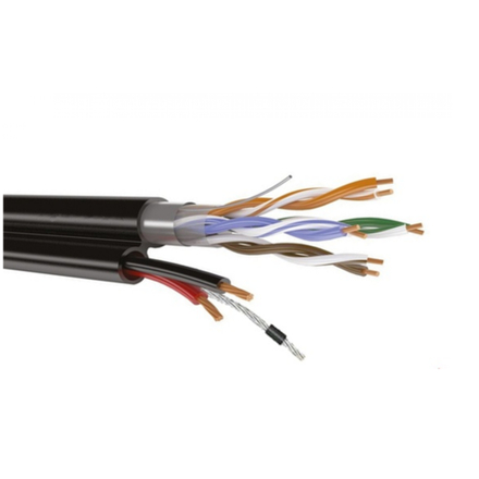 Комбинированный кабель витая пара+питание UTPmixed 4pair Cat5e + 2*0.75 (внешний с тросом) (бухта 200 м)