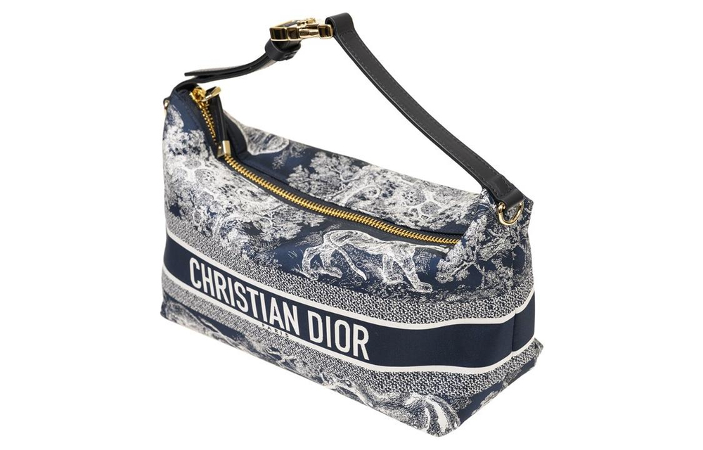 DIOR Travel Technical Fabric Clutch Medium Women"s Blue