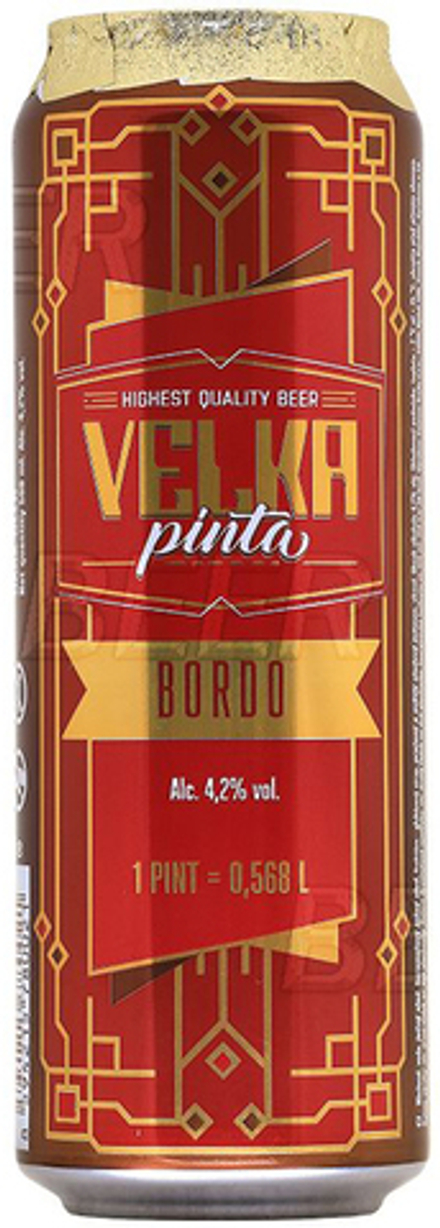 Пиво Велка Пинта Бордо / Velka Pinta Bordo 0.568 - банка