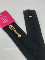 Молния черная бронзовый замок