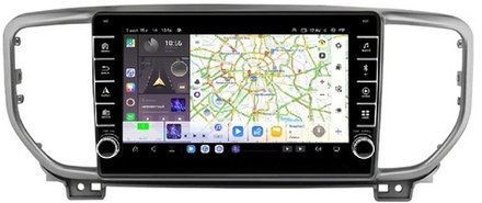 Магнитола для KIA Sportage 2018-2021 (рамка черная) - Carmedia OL-9780-2 (кнопки и крутилки) Android 13, TS20, 6+128Гб, CarPlay, 4G SIM-слот