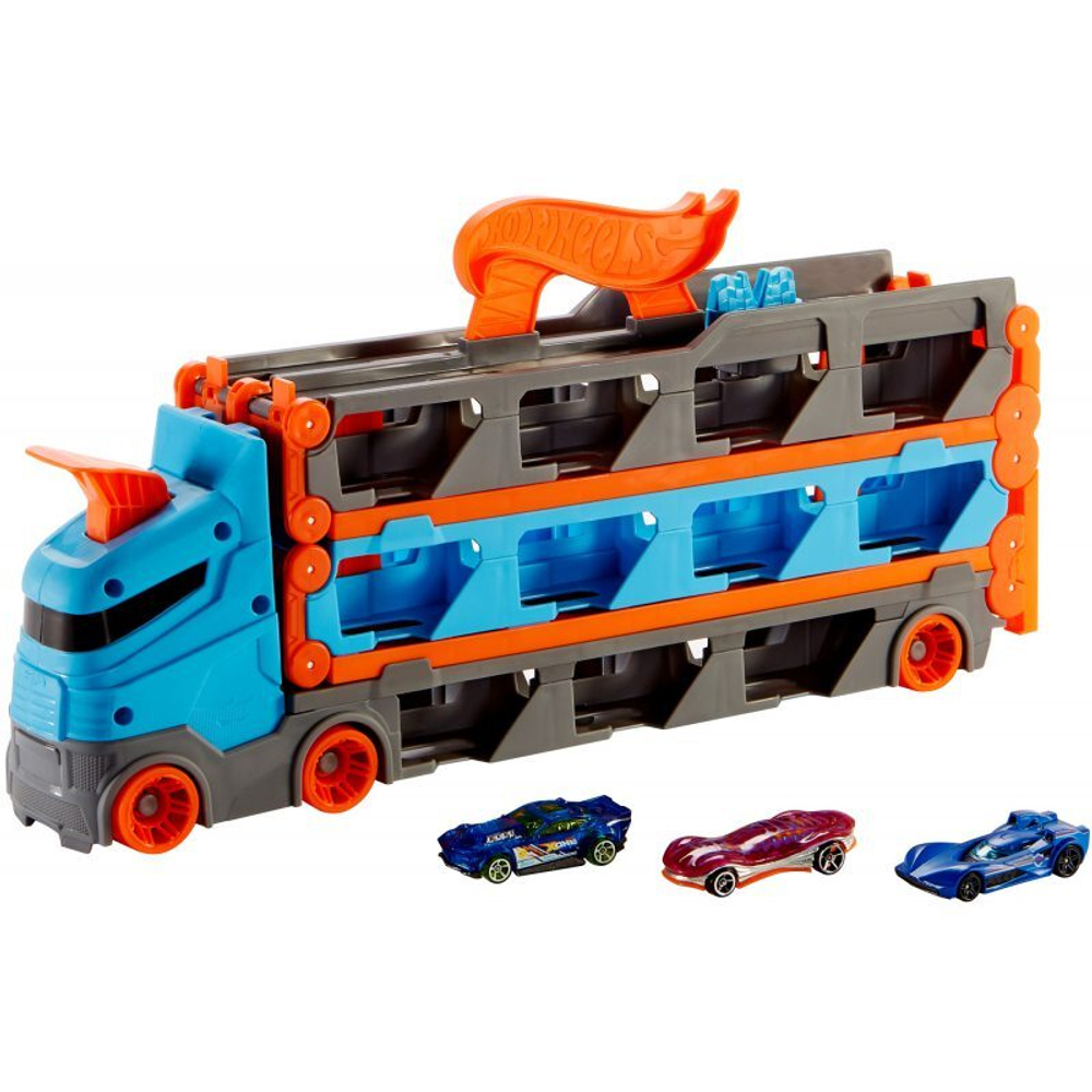 Вилс Автовоз Скоростная автотрасса с хранилищем для машинок Hot Wheels GVG37