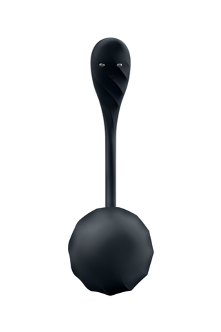 Виброяйцо Satisfyer Ribbed Petal Connect App с пультом ДУ, черное