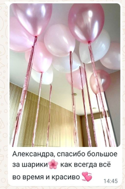 Воздушные шары на потолок на дождике  №968