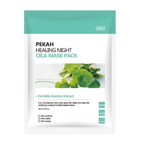 Вечерняя восстанавливающая тканевая маска с экстрактом Центеллы Азиатской Pekah Healing Night Cica Mask Pack 5шт