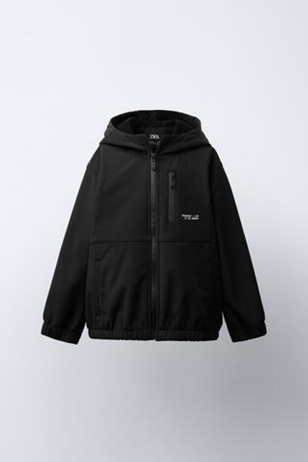 ZARA КУРТКА С КАПЮШОНОМ И ПОДКЛАДКОЙ, ЧЕРНЫЙ