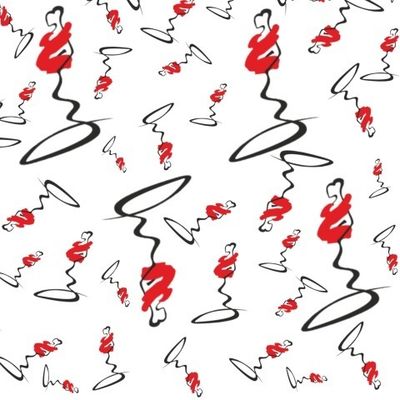 Дамы на белом фоне