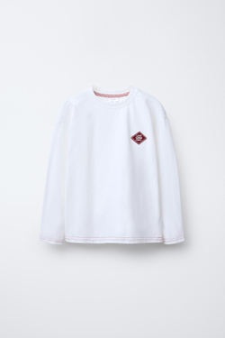 ZARA ПИЖАМА В ПОЛОСКУ С НАШИВКОЙ, ЦВЕТ БУРГУНДСКОГО ВИНА