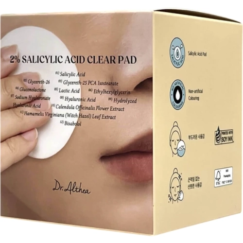 Dr.Althea Тонер-пэды для проблемной кожи с комплексом кислот-2% Salicylic Acid Clear Pad, 170г