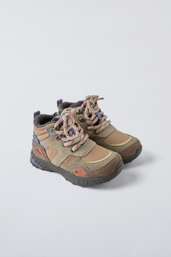 ZARA БОТИНКИ-ХАЙКЕРЫ, ПЕСОЧНО-КОРИЧНЕВЫЙ