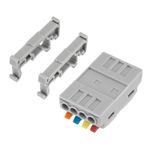 Клемма СМК 222-424D проходная 4-полюсная, с креплением на DIN-рейку (0,08-4 мм²), серая (4 шт./уп.)