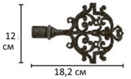 Наконечники кованые Шато Бретань d20 мм (цвета белое золото, белое серебро, ваниль/золото, ваниль/медь, фисташковый/золото, коричневый/серебро, коричневый/медь, черный/золото/патина, черный/зеленый/золото, черный/золото, черный/зеленый, черный)