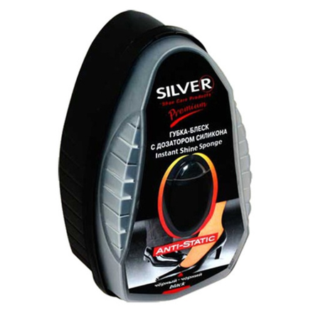 Губка для обуви Silver с дозатором силикона Черный 6 мл