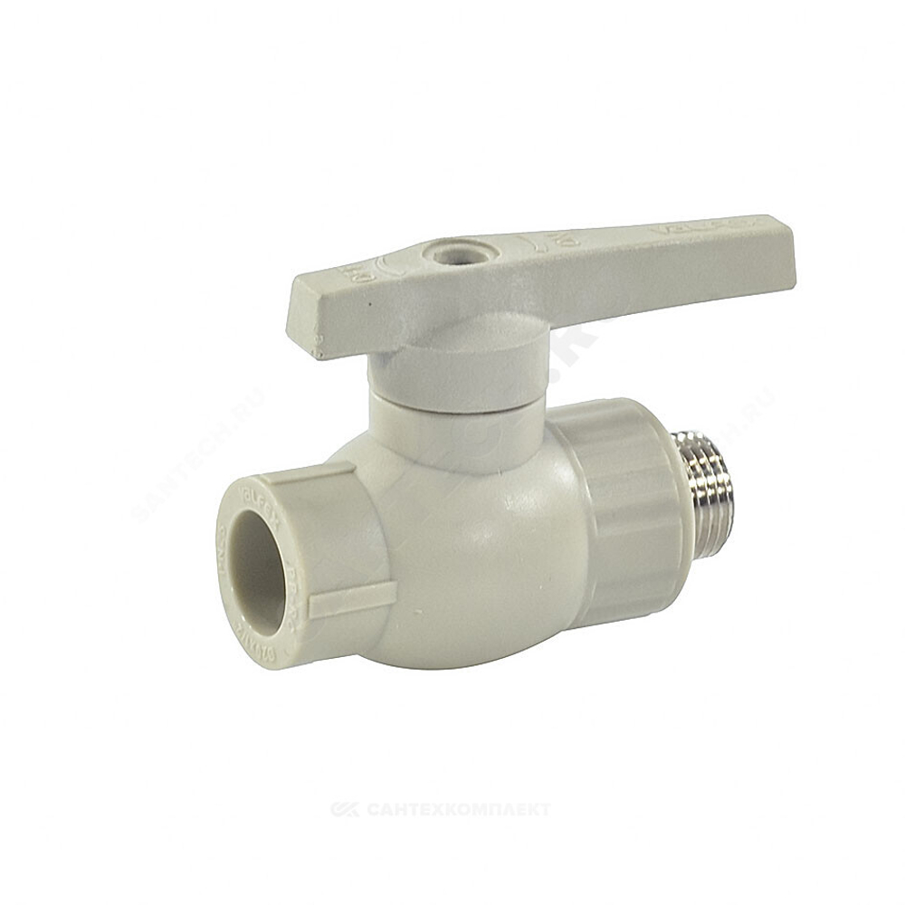 Кран шаровой PP-R серый Дн 25х3/4" НР VALFEX 10144225Г