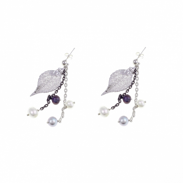 Серьги листья Ester Bijoux Берёза F713-S BW