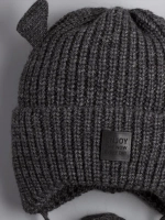 Шапка вязаная с ушками для детей