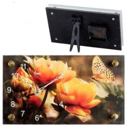 Часы 21 Bek настольные 1323-114  "Оранжевая бабочка"