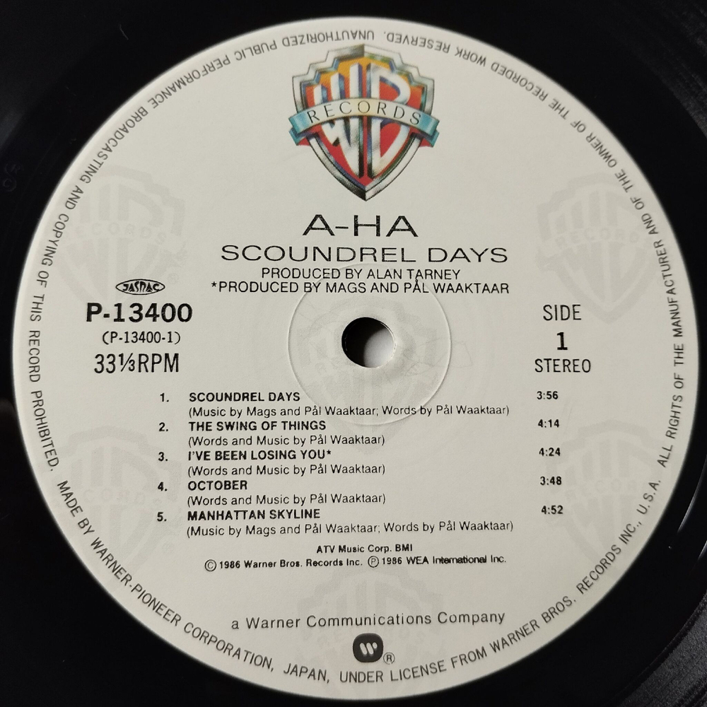 Винтажная виниловая пластинка LP A-ha Scoundrel Days (Japan 1986) (Obi, Stickers) Cry Wolf