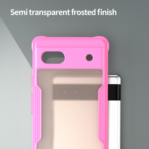 Чехол с боковыми рамками розового цвета для Google Pixel 6a, задняя крышка прозрачная тонированная