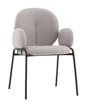 Стул с подлокотниками Моллек букле светло-серый