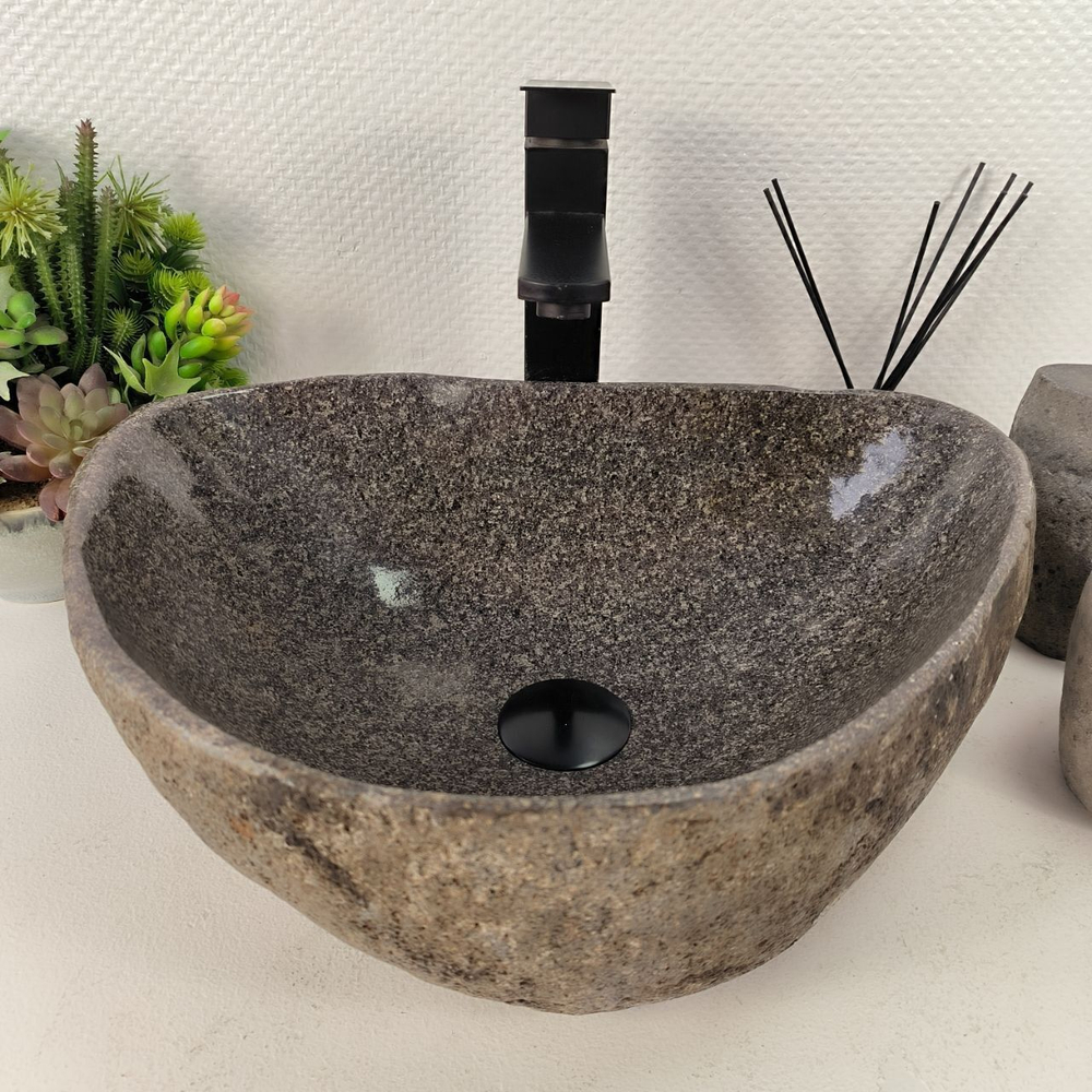 Каменная раковина из речного камня RS-05590 (45*33*15) 0861 из натурального камня