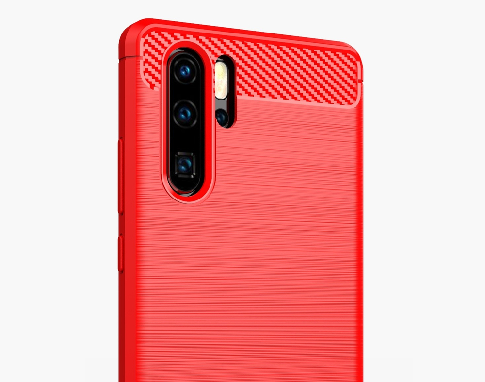 Чехол для Huawei P30 Pro цвет Red (красный), серия Carbon от Caseport