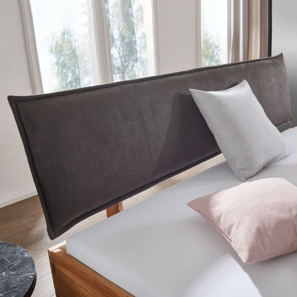 Кровать 180х200, Беллиссима, двуспальная, парящая, с мягким изголовьем, из массива дуба, Dipriz