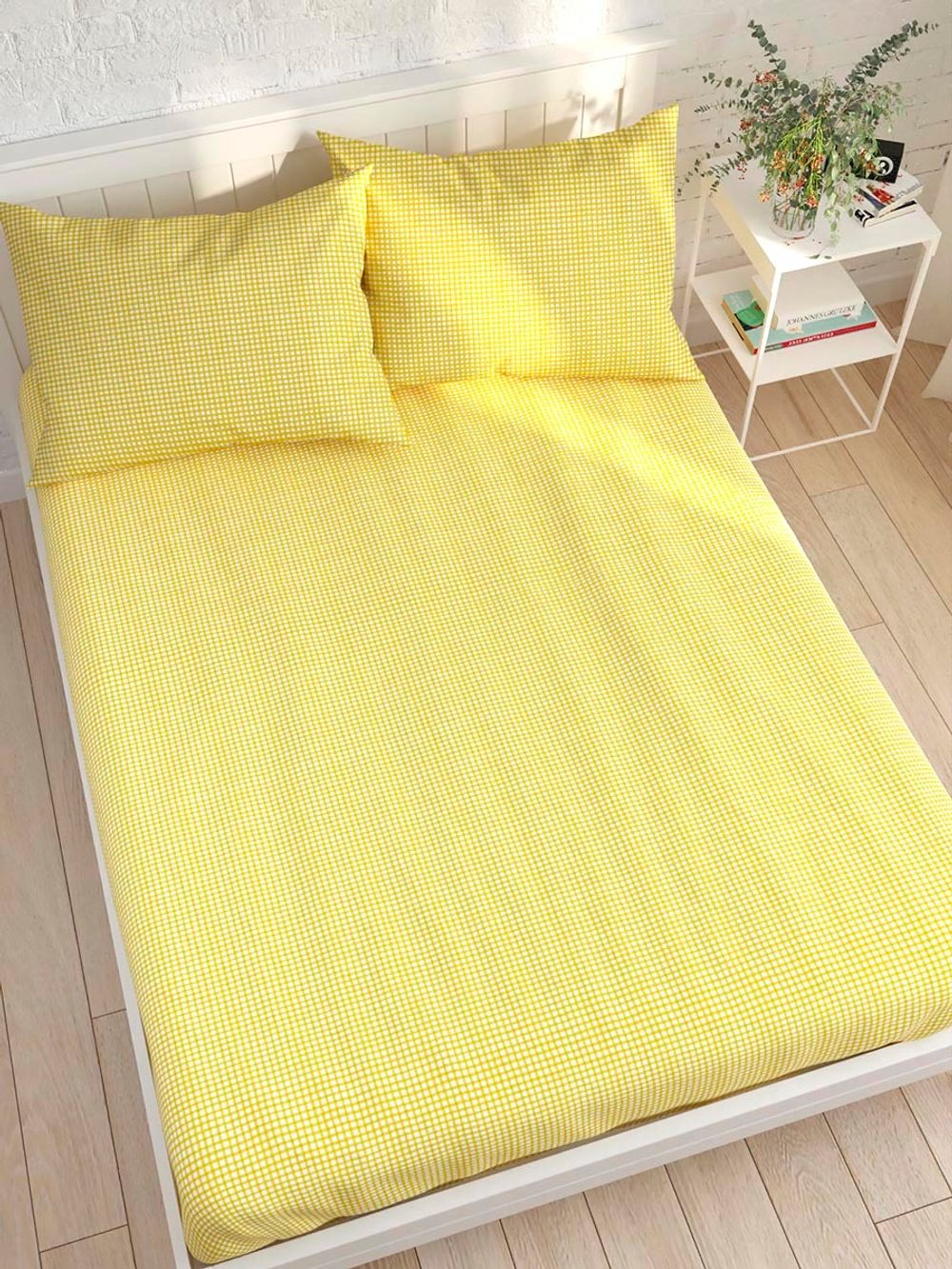 Простынь Сказка "Желтая клеточка" 240х215 см