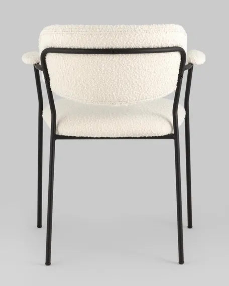 Стул Carol с подлокотниками, белое букле