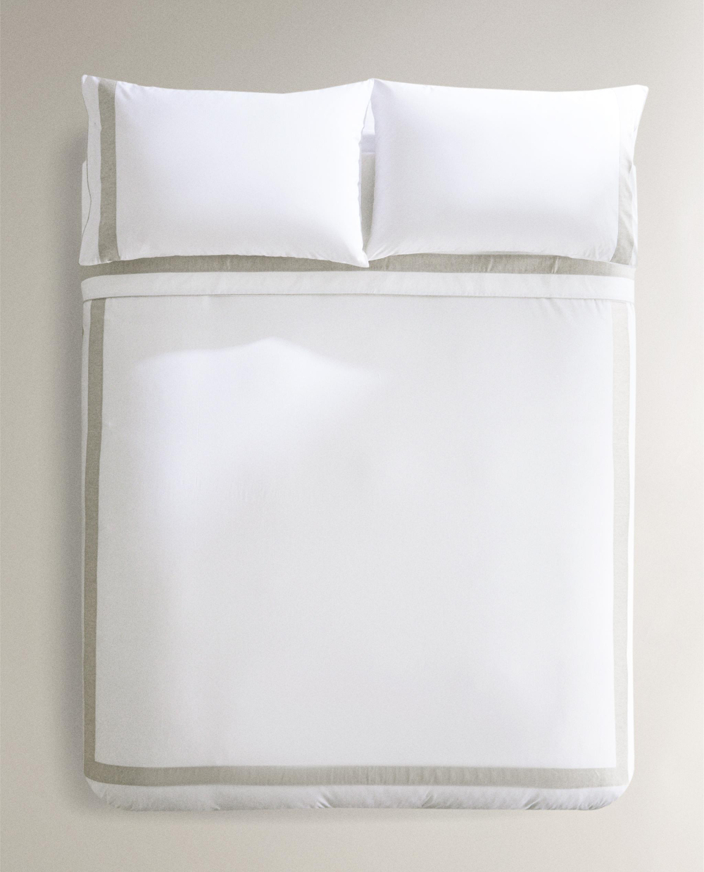 Пододеяльник Zara Home, хлопок 95%, лён 6%, однотонный, 9136/088