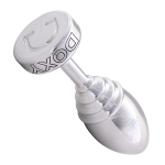 Серебристая ребристая анальная втулка 10,5см Doxy Ribbed Butt Plug DXBPSRB